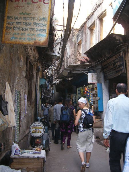 The narrow streets of Old Delhi
