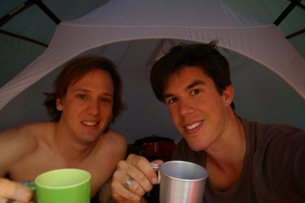 Us in tent