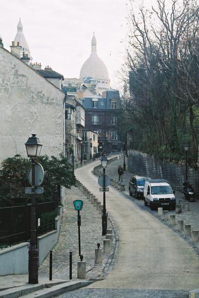 Sacre Cour from the streets of Montmartre