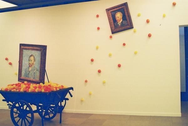 Van Gogh self Portraits in a barrel of Oranges and Lemons