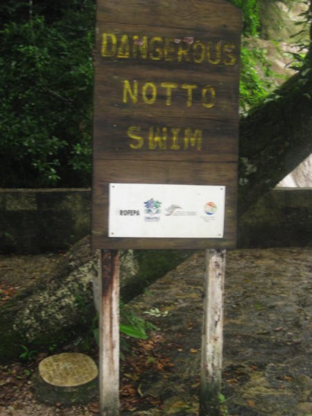 34. Amusing sign at Agua Azul Waterfalls
