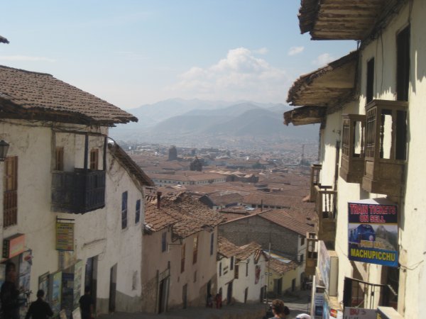 1. View over Cusco from outside hostel