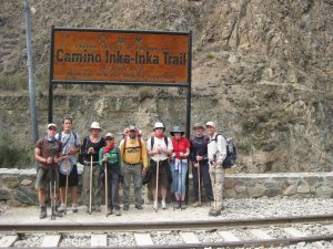 36. The group stood at the start of the Inca Trail