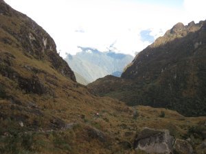 77. The view down the next valley from Runquraqay Pass, Day 3 of Inca Trail