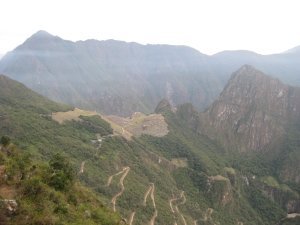 109. First glimpse of Machu Picchu from the Sun Gate, Day 4 of Inca Trail
