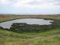 34. The lake inside Rano Raraku volcano, Easter Island
