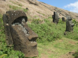 36. Maoi inside Rano Raraku crater, Easter Island