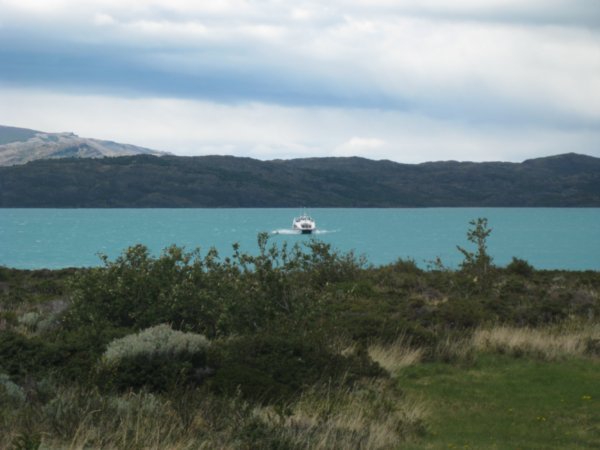 66. The catamaran crossing Lake Pehoe, Torres Del Paine NP