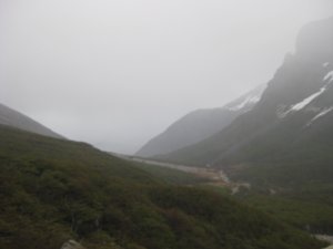 48. View down French Valley in the mist, Torres Del Paine NP