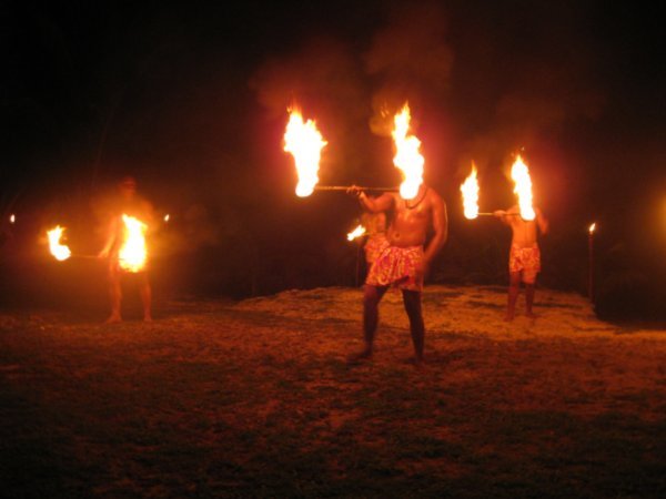 61. Fire dancers at island night, Atutaki