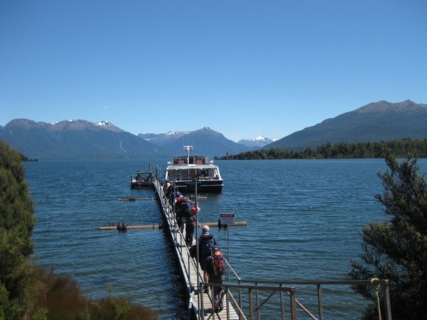3. Boarding the boat to cross lake Te Anau, Te Anau Downs