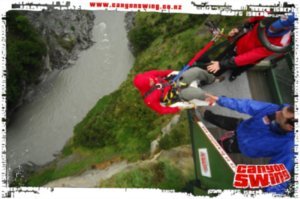 28. Rocking a bit to far and falling over the edge of the canyon swing, Queenstown