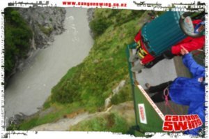 41. About to fall 80m  backwards in a dustbin!, Shotover canyon swing, Queenstown
