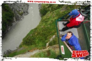 53. Doing the 'bin laden' jump on the Shotover canyon swing, Queenstown