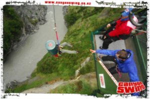 44. Doing the 'bin laden' jump on the Shotover canyon swing, Queenstown