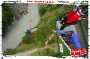 45. Doing the 'bin laden' jump on the Shotover canyon swing, Queenstown
