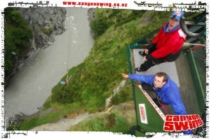 48. Doing the 'bin laden' jump on the Shotover canyon swing, Queenstown