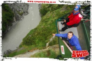 51. Doing the 'bin laden' jump on the Shotover canyon swing, Queenstown