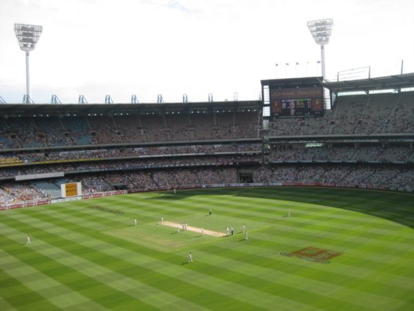 27. Action from the  final session of the Boxing Day Test at the MCG
