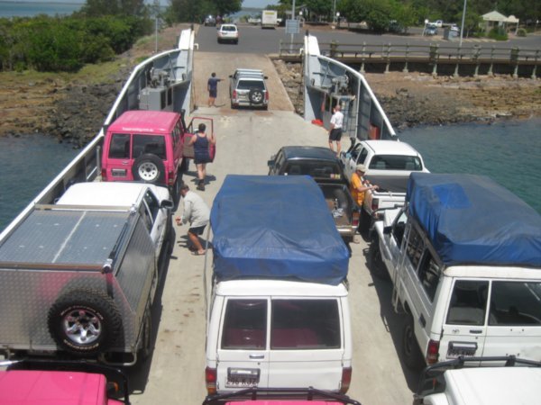 1. Not a bad bit of parking - our 4x4 in middle of picture on ferry across to Fraser Island