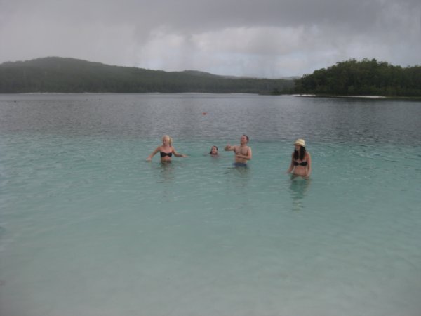 11. Playing with a ball in Lake Mackenzie, Fraser Island