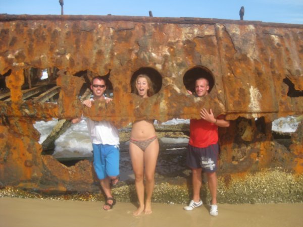 21. Me, Sophie & Ricky at the Maheno shipwreck, Fraser Island