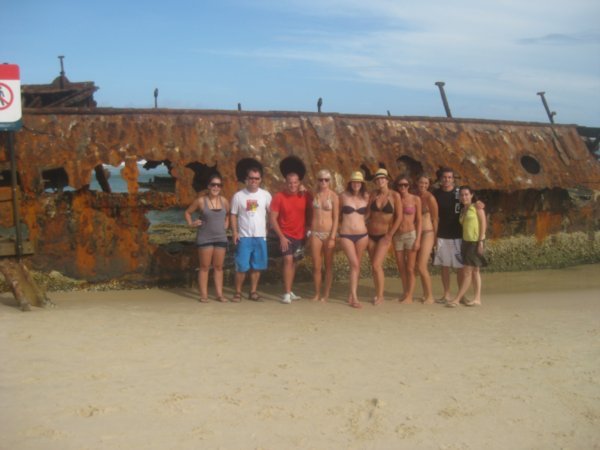 24. Group photo in front of the Maheno shiipwreck, Fraser Island
