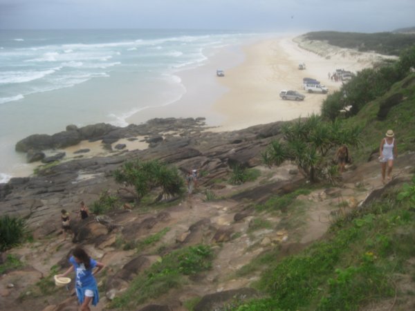 32. Climbing up to Indian Head, Fraser Island