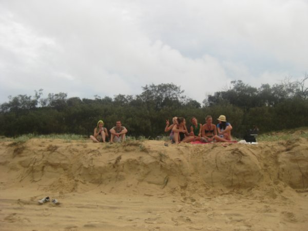 40. Relaxing at the end of the day in the sanddunes at the One Tree Rocks beach, Fraser Island