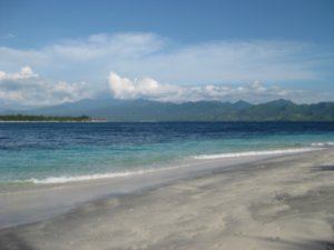 12. Gili Trawangan's perfect beach with Gili Meno & Lombok in the distance