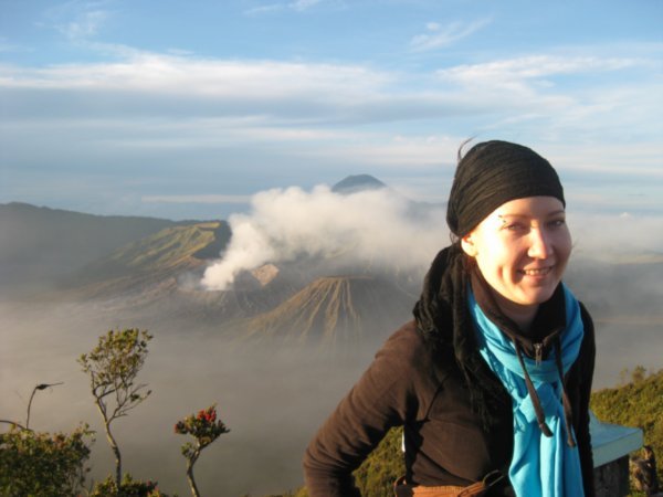 6. Salak with Mount Bromo smoking away behind, Java
