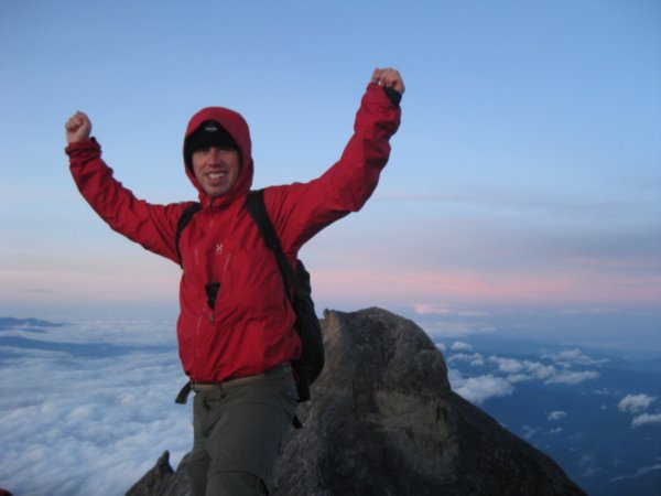 12. Celebrating climbing to the top of Mount Kinabalu