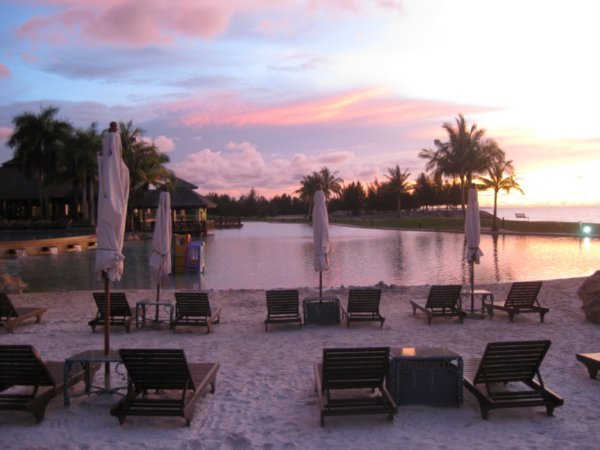 41. A peaceful scene as the sunsets at the Empire Hotel, Brunei