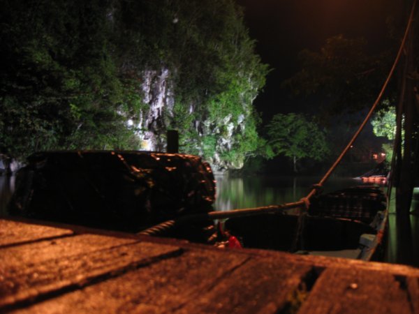 51. The still of the night...waiting to be picked up by longboat, Gunung Mulu National Park