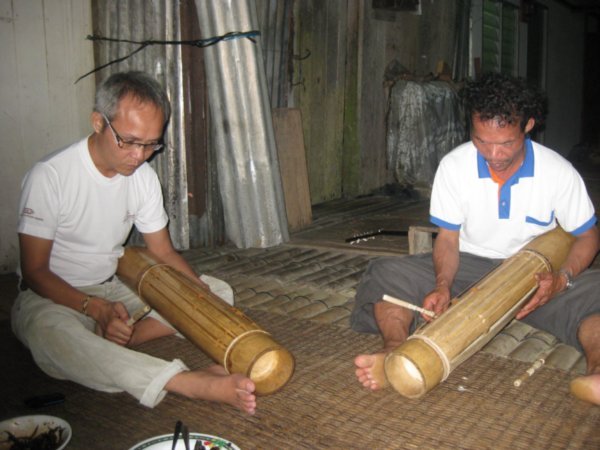 19. Being entertained by the prato'nk in Annas Rais longhouse, nr Kuching