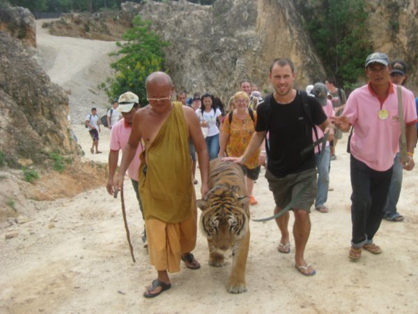 32. Taking the tiger for a walk, Tiger Temple, near Kanchanaburi