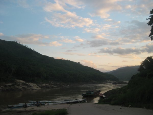 12. Sunset at Pakbeng, Day 1 of the slowboat down the Mekong