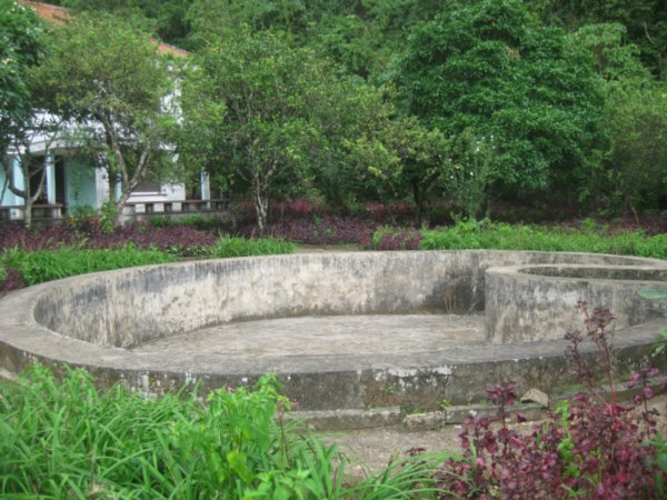 14. Prince Souphannouvong turned a bomb crater into a swimming pool outside his house, Vieng Xai