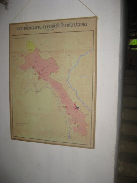 7. Original 1971 map detailing the area of the conflict in Eastern Laos, Kaysone Phomvihane's cave, Vieng Xai