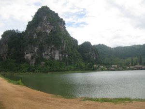 22. Limestone karst scenery in Vieng Xai