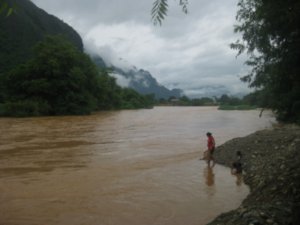 1. The start of  the tubing, Vang Vieng