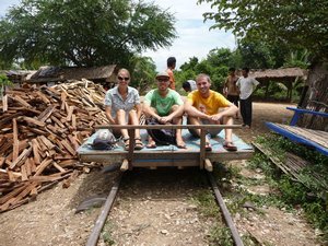 2. About to ride the 'bamboo train', Battambang