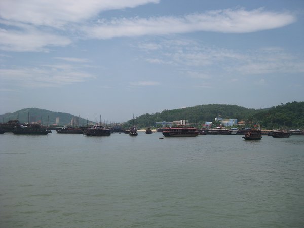 1. Boats everywhere in Halong city, Halong Bay
