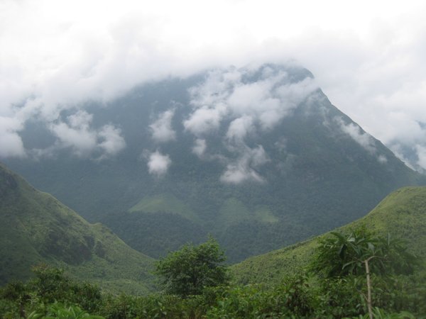 12. Vietnam's highest peak, Fansipan covered in cloud, near Sapa
