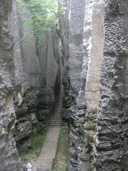12. Deep, narrow gorge of limestone, Stone Forest, near Kunming