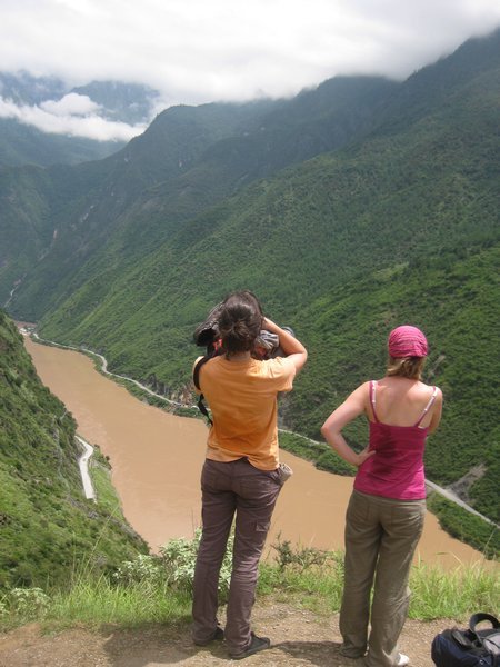18. Lou and Holly looking up the length of Tiger Leaping Gorge