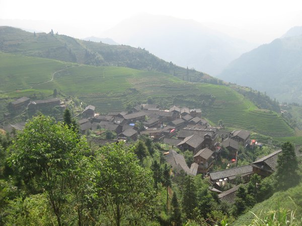 9. Longji Rice Terraces surrounding Ping' An