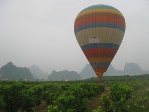 40. The hot air balloon after a safe landing, Yangshuo