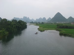42. The view upstream of  Yulong River from Dragon Bridge