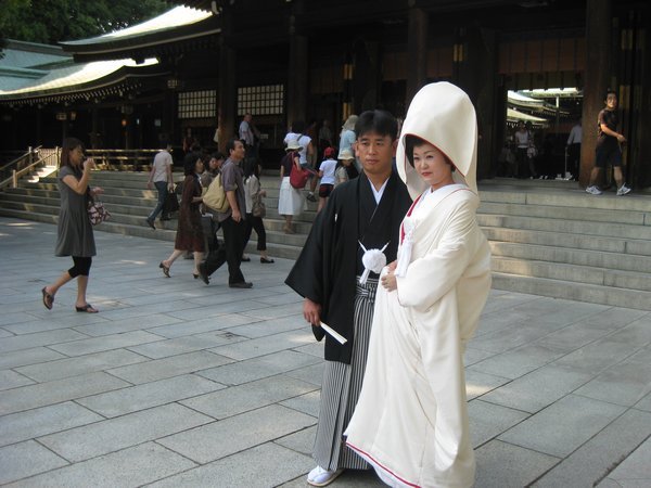 61. A Japanese couple getting married in traditional clothing, Tokyo